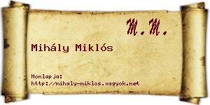 Mihály Miklós névjegykártya