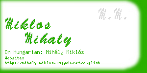 miklos mihaly business card